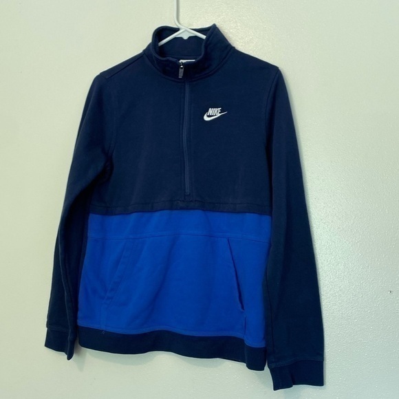 Nike Mid Zip Two Tone Embroidered Nike Long Sleeve Sweatshirt Xl